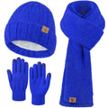 LOROME Winter Beanie Hat Gloves Scarf, Cashmere Hat Gloves Scarf Set Women