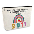 Gifts for 15 Year Old Girl, 15th Birthday Gifts for Teenage Girls, Funny 2011 Birthday Decorations Makeup Bags for Teens, Her, Sister, Daughter, Niece, Cute Cosmetic Travel Bag for Girls Trendy Stuff