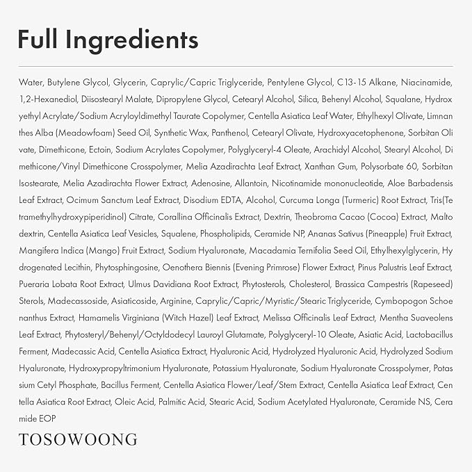TOSOWOONG Exosome CICA Face Cream for Redness & Blemish-Prone Skin, Calming