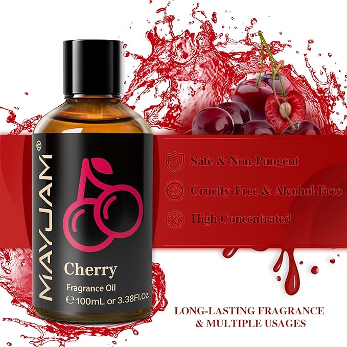 MAYJAM Cherry Fragrance Oil for Diffusers for Home, 3.38FL.OZ