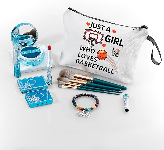 ARIOSEY Basketball Gifts for Girls, Zipper MakeUp Cosmetic Bag