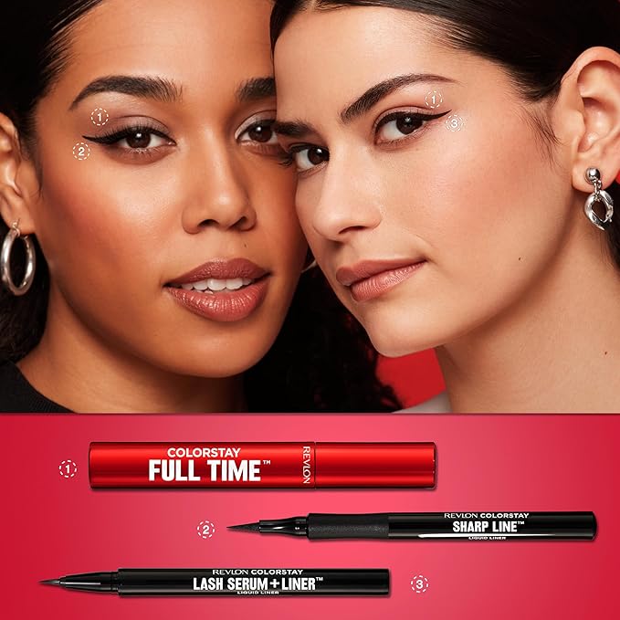 REVLON ColorStay Lash Serum + Liner, Liquid Eyeliner, 001 Blackest Black