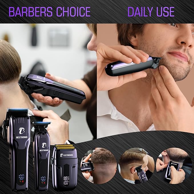 BESTBOMG® Hair Clippers for Men, Clipper, Trimmer & Shaver Set, BS-808C