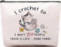 CEASQVAA Crocheting Gifts for Crocheters Accessories Makeup Bag, Gifts for People Who Like crocheting, Crocheter Knitting Supplies Stuff Things Gadgets, Small Crochet Gift Bag Cosmetic Bag Pouch