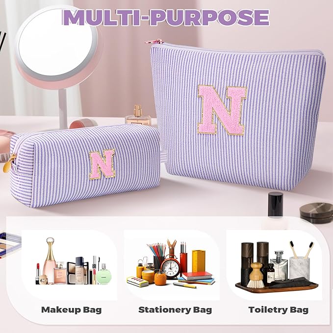 Btffitting Gifts for Teen Girls Women - Birthday Gifts for 10 11 12 13 14 15 16 17 18 Years Old Girl,Makeup Bag Cosmetic Bag,Teacher Gift Trendy Stuff Toiletry Bag - Lavender,N