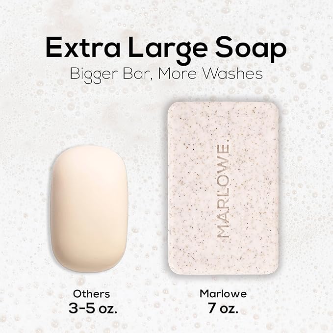 MARLOWE. Body Scrub Soap, Exfoliating Soap Bar, Santal, 7 oz (3 Bars)