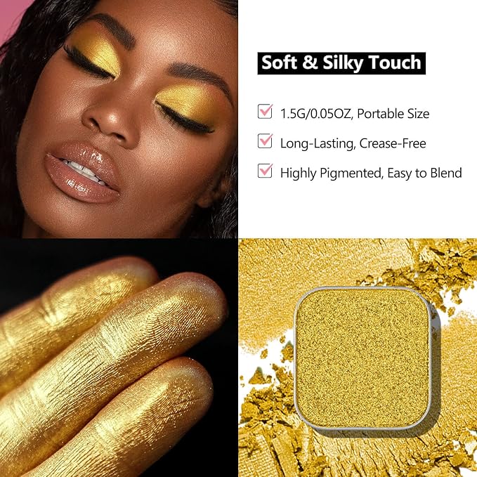 Fillwie Yellow Gold Shimmer Eyeshadow Single Refill - Meadow Glow (Gold)