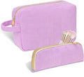 Sernaxi Personalized Initial Makeup Bag Trendy Stuff Corduroy Cosmetic Bag Travel Toiletry Bag, Valentine’s Day Gift Makeup Organizer Case & Makeup Pouch for Women teen Girls Mom Girlfriend Wife