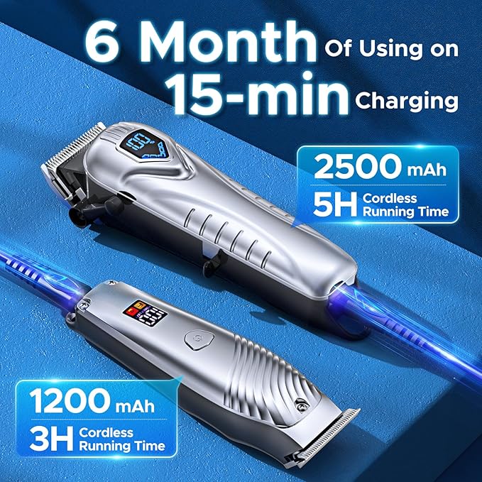 Hair Clippers for Men, Low Noise Professional Beard Trimmer Barber Clippers