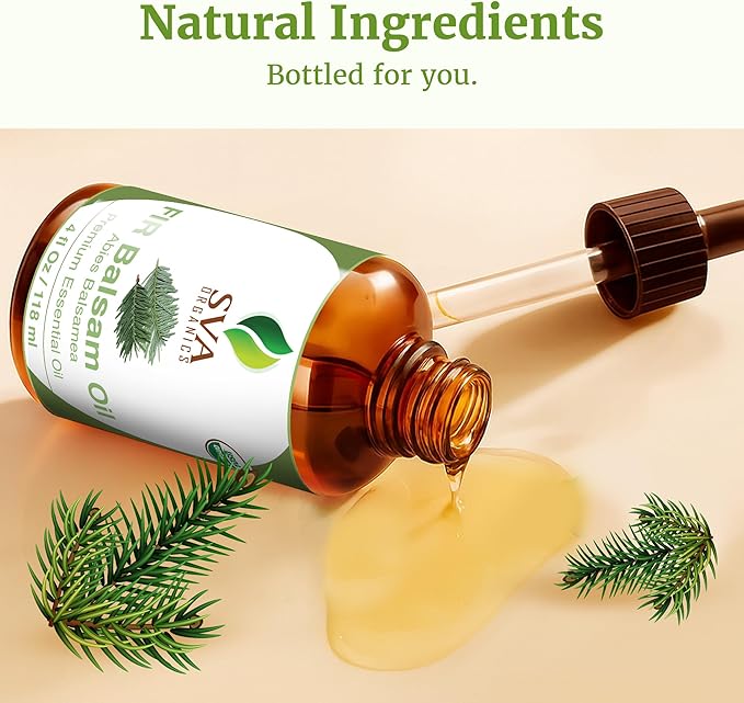 SVA Organic Fir Balsam Essential Oil with Dropper, 4 Fl Oz (118 ml)