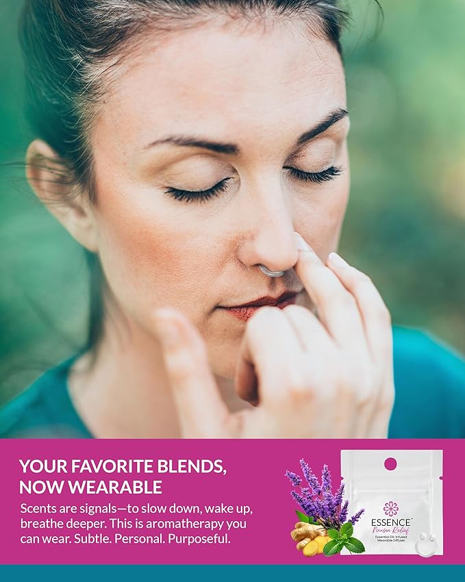 Essence Wearable Aromatherapy Nasal Diffuser – Nausea Relief Essential Oil