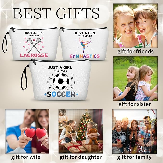 ARIOSEY Soccer Gifts for Girls, Multifunctional Cosmetic Makeup Bag