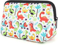 AJLTPA Waterproof Neoprene Cosmetic Bag, Cartoon Dinosaur