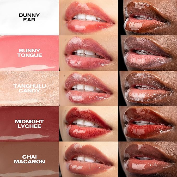 Sacheu Lip Elixir Hydrating Lip Gloss, High-Shine, Bunny Tongue (Pink)