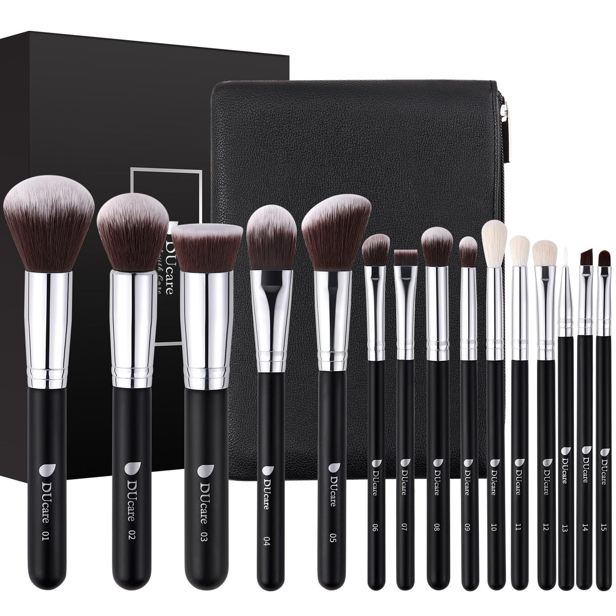 DUcare 30Pcs Professional Makeup Brushes Set, Large Foundation Powder Contour Concealer eyeshadow Blush EyeLiner Make up Brushes,Premium Synthetic hair,Vegan Cruelty-free