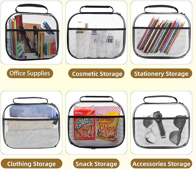 XULIONTS 3PCS Clear Hard Plastic Zipper Case, Portable Cosmetic Bag with Double Zipper, Waterproof Clear Toiletry Bag, Clear Hard Shell Zipper Case, Diaper Bag Organizing Pouches, Travel Toiletry Bag