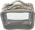 JAZD Clear Makeup Bag Toiletry Bag for Women Cosmetic Case Large Capacity Travel Make Up Bag Organizer Transparent Storage Compartment TSA Approved (GRAY)