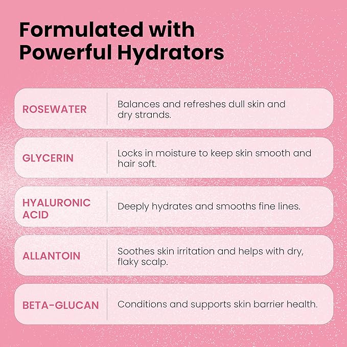 Simplified Skin Rosewater and Glycerin Spray for Face & Hair, Mist Toner