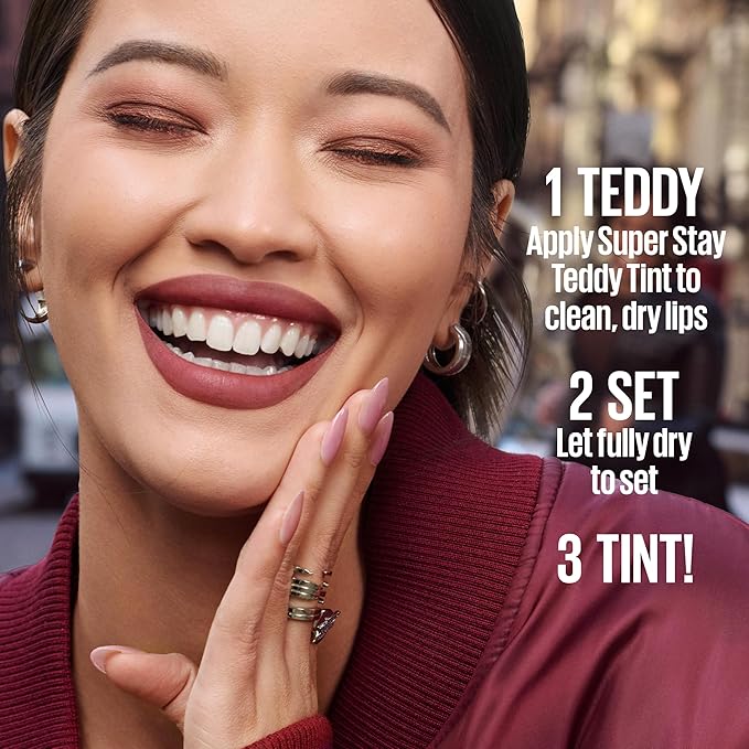 MAYBELLINE Super Stay Teddy Lip Tint, Long Lasting Matte Lipstick for Up To 12HR Wear, Ribbon Tied, 1 Count