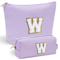 YOOLIFE Makeup Travel Bag Makeup Pouch - Initial Travel Makeup Bag Cosmetic Bag Birthday Gift Wedding Gifts Cute Bridesmaid Gifts Friend Birthday Gifts for Women Her Gifts for Teenage Girls W