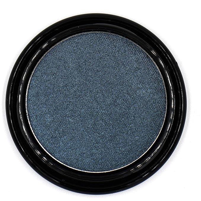 Pure Ziva Dark Starry Night Metallic Navy Blue Grey Gray Silver Shimmer Pressed Powder Single Vegan Eyeshadow; Talc, Paraben & Cruelty Free