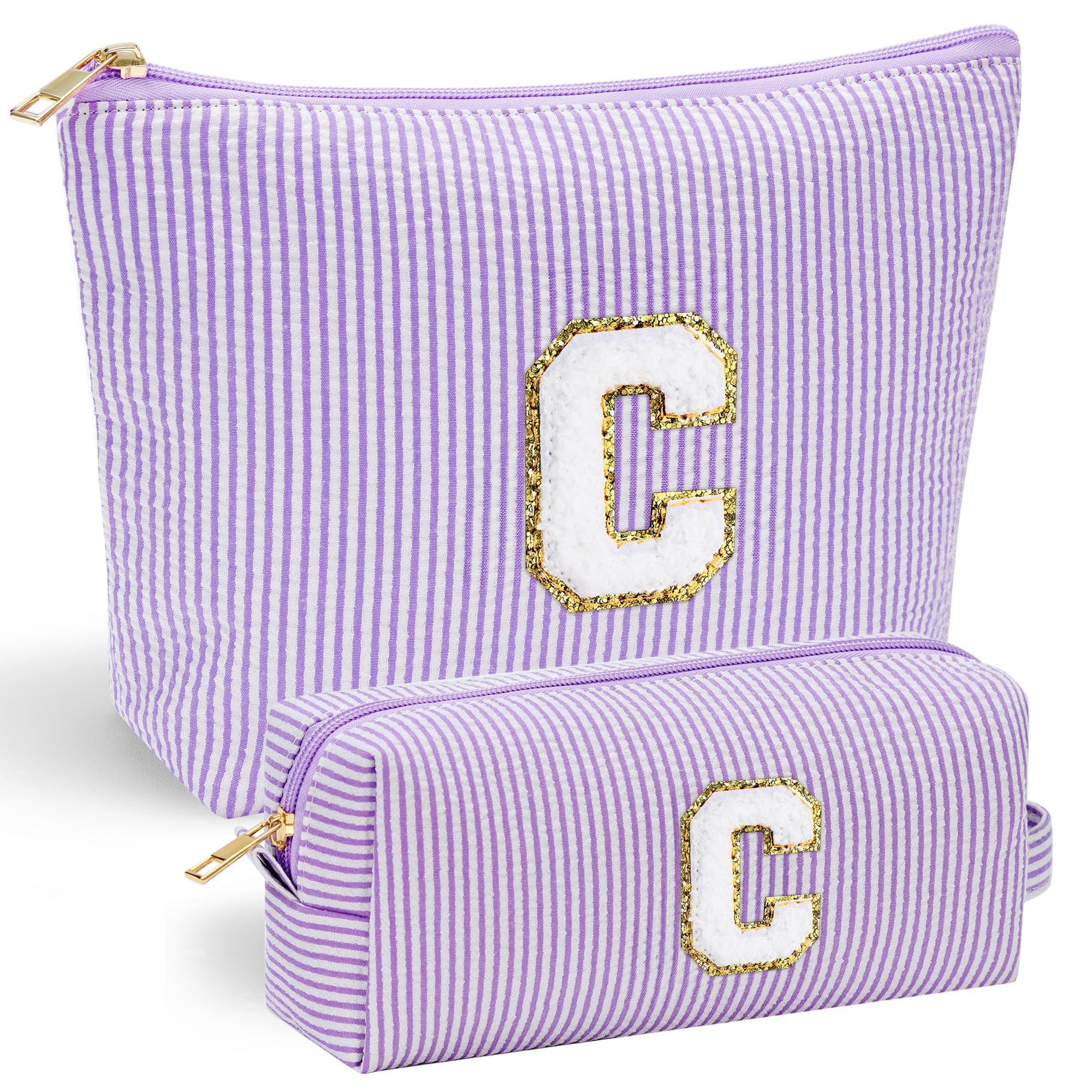 YOOLIFE Bridesmaid Gifts for Wedding Day | Preppy Makeup Bag & Organizer | 30th Birthday Gift | Purple