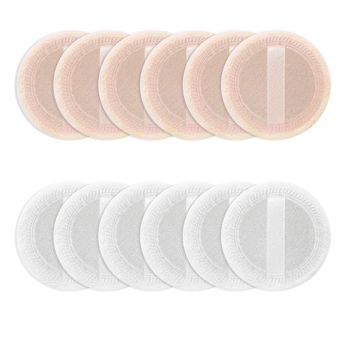 Sibba Cosmetics Makeup Sponge 12 PCS Fluffy Make Up Foundation Applicator Face Blending Setting Pads Matte Loose Powder Body Paint Wet Dry Application Brushes (white/skin color)