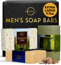 O NATURALS Bar Soap for Men - 3-Pcs Mens Soap Bar - Natural Soap - Mens Bar Soap - Men Soap - Natural Soap for Men - Organic Men's Soap Bars - Exfoliating Soap Bar - Citrus, Olive & Cedarwood