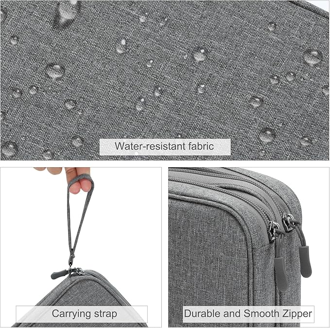 FYY Electronic Organizer, Travel Tech Pouch Bag, Large, Dark Grey
