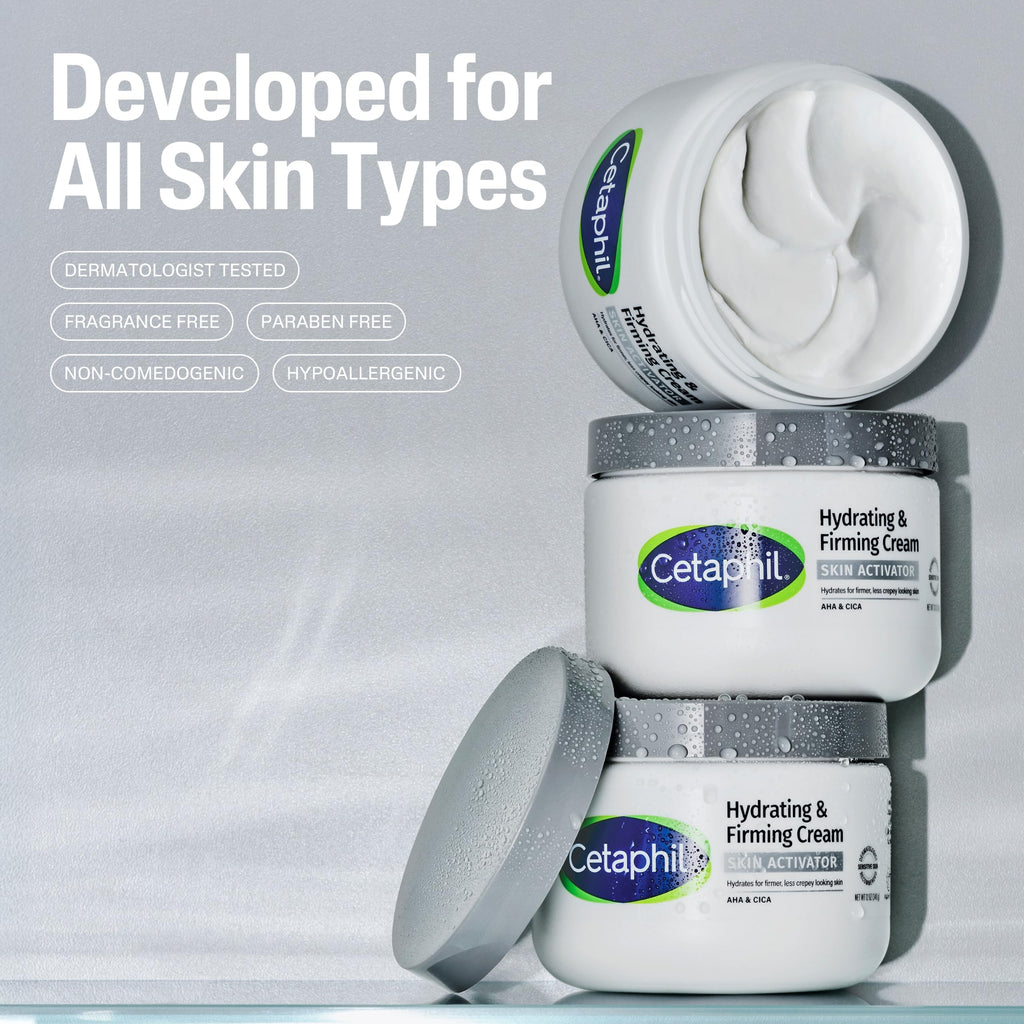Cetaphil Skin Activator Firming Body Cream, AHA + CICA, 12oz