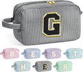 YOOLIFE Graduation Gifts for Teen Girls - Initial Makeup Bag Letter Toiletry Pouch Cosmetic Case, Personalized Teen Girl Gifts Trendy Stuff Party Favor, Black G