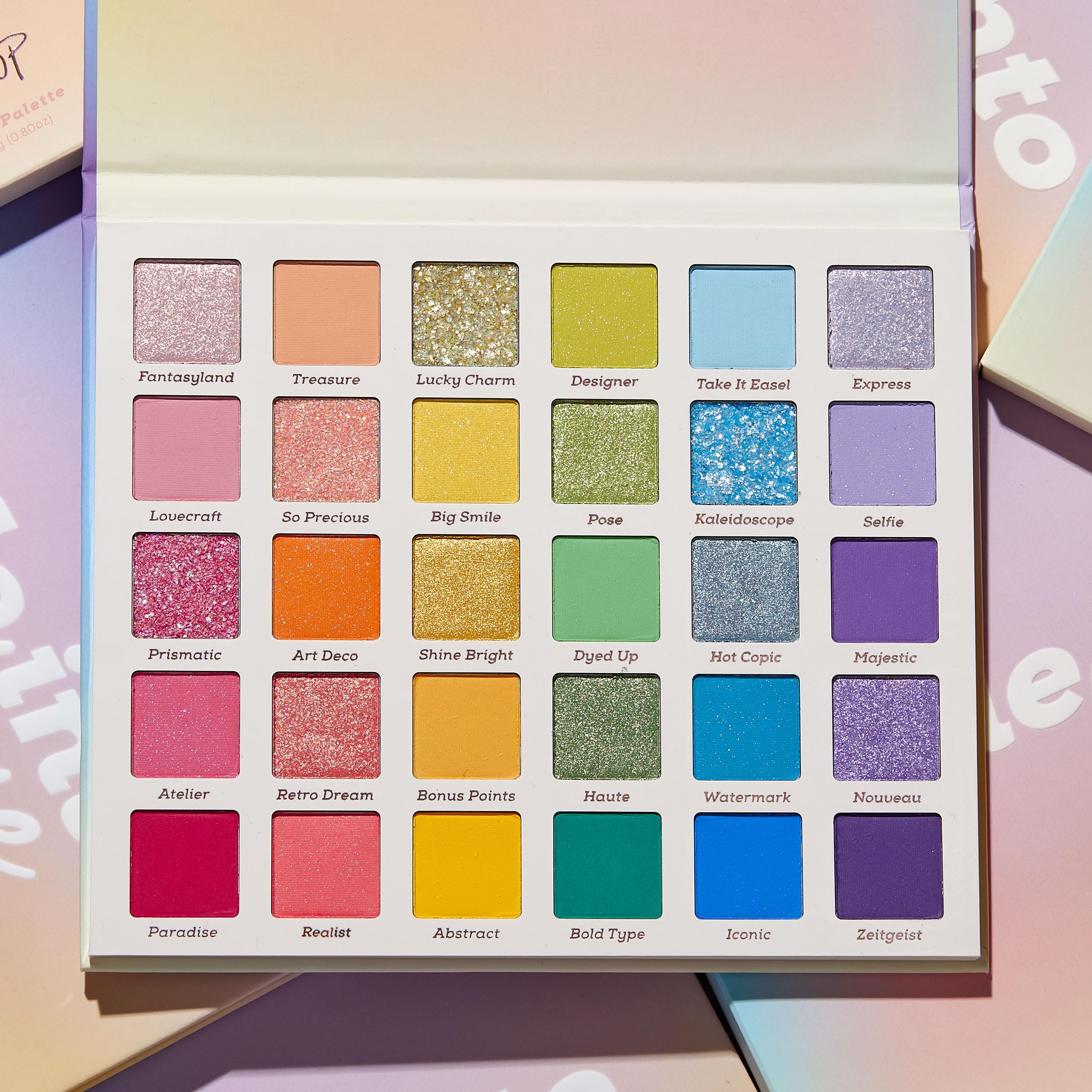 ColourPop Fade Into Hue Eyeshadow Palette - Multi-Color Eye Makeup Palette with Matte, Metallic & Glitter Finishes - High-Pigment Eye Makeup with a Long-Wearing Formula (0.8 oz)