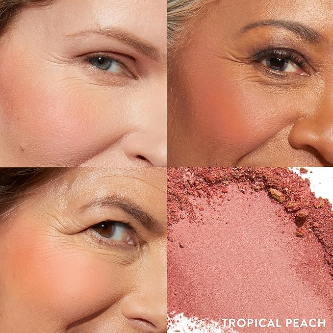 LAURA GELLER NEW YORK Baked Blush-n-Brighten for Mature Skin - 11 Tropical Peach- Powder Blush Won't Settle into Fine Lines - Buildable Natural Finish – Longlasting Formula - Made in Italy