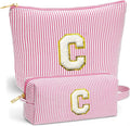 Fohufo Travel Makeup Bag Set - Initial Cosmetic Bag Cute Stuff, Gifts