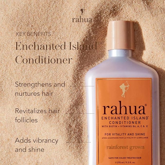 Rahua Enchanted Island Conditioner – Daily Strengthening Conditioner - Promotes Hair Growth - Biotin, Rahua Oil, Guava & Coconut – Shine & Vitality for Medium to Thick Hair - 9.3 fl oz