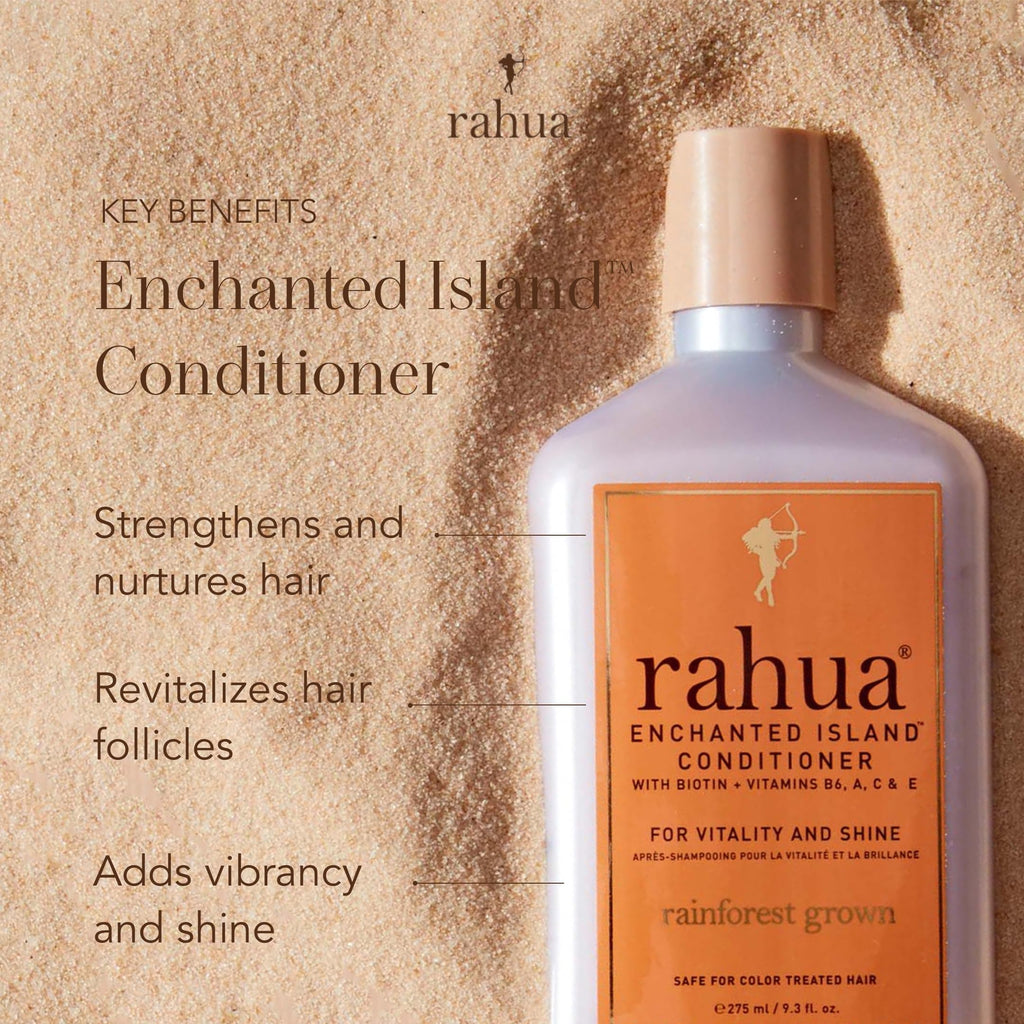 Rahua Enchanted Island Conditioner – Daily Strengthening Conditioner - Promotes Hair Growth - Biotin, Rahua Oil, Guava & Coconut – Shine & Vitality for Medium to Thick Hair - 9.3 fl oz