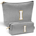 YOOLIFE Gifts - Personalized Mother's Day, Graduation & Birthday Gifts for Women & Girls - Monogram Initial Black Cute Makeup Bag Cosmetic Toiletry Pouch Make Up Case