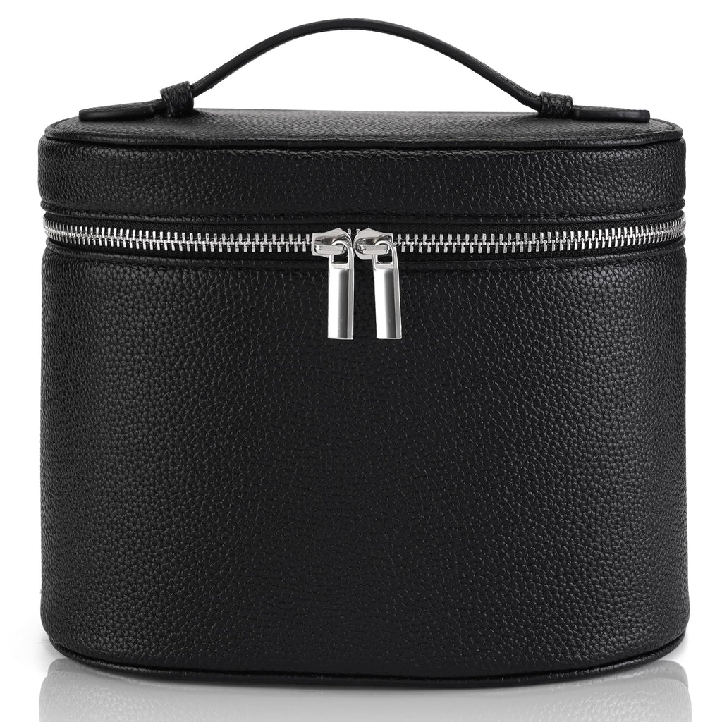 UUYUUY Makeup Bag Vanity Case Cosmetic Bag with Removable Divider Travel Toiletry Bag for Women Portable Make up Box Organizer, Black