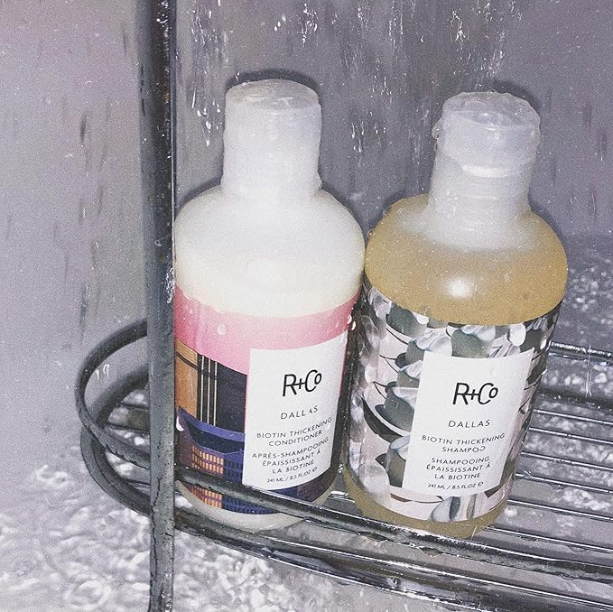 R+Co Dallas Biotin Thickening Shampoo + Conditioner Tandem Packette Kit | Thickens, Nourishes + Strengthens | Vegan + Cruelty-Free | 14 Ml