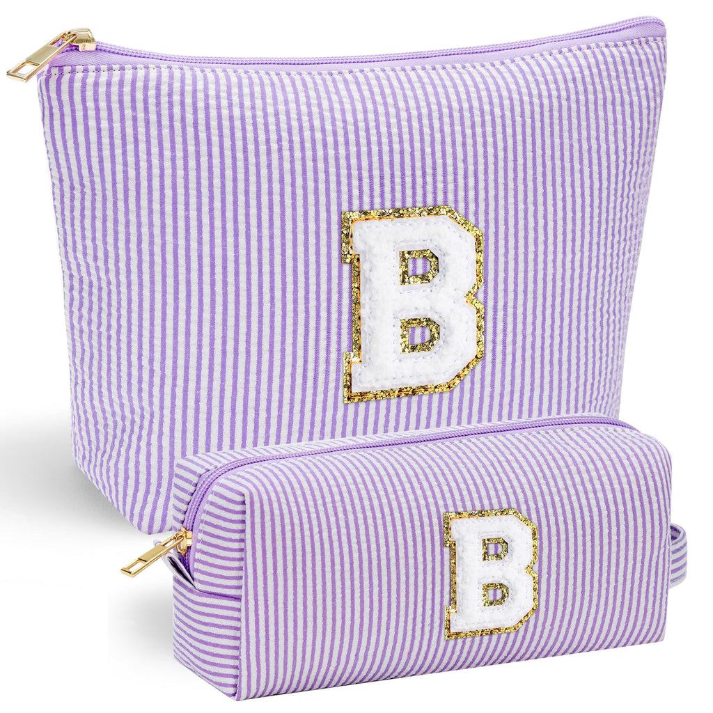 YOOLIFE Bridesmaid Gifts for Women - Cute Purple Makeup Bag for Women Friends | Make Up Cosmetic Travel Toiletry Bag for Bride Maid Matron of Honor Bridal Shower Personalized Bachelorette Gift B