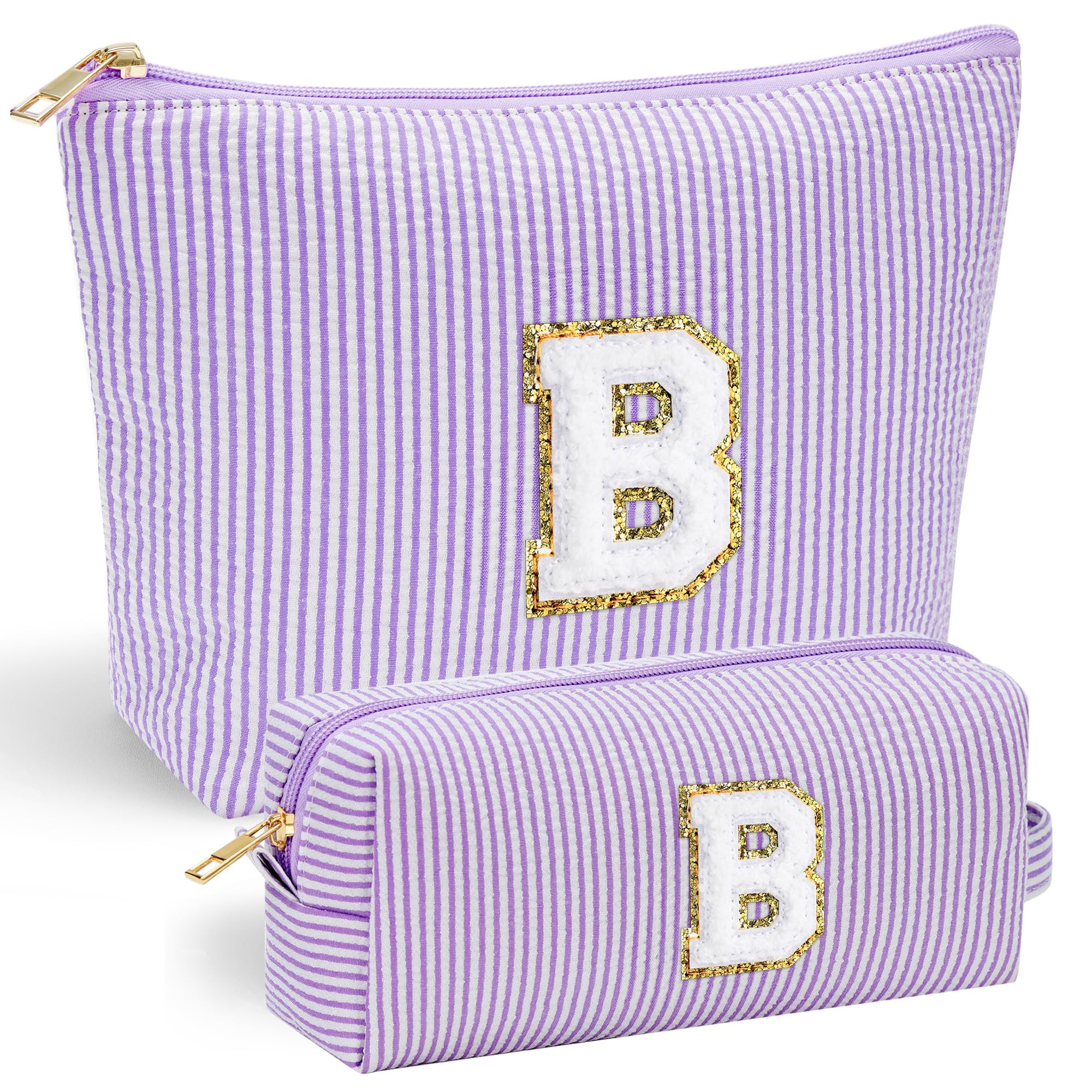 YOOLIFE Bridesmaid Gifts for Women - Cute Purple Makeup Bag for Women Friends | Make Up Cosmetic Travel Toiletry Bag for Bride Maid Matron of Honor Bridal Shower Personalized Bachelorette Gift B