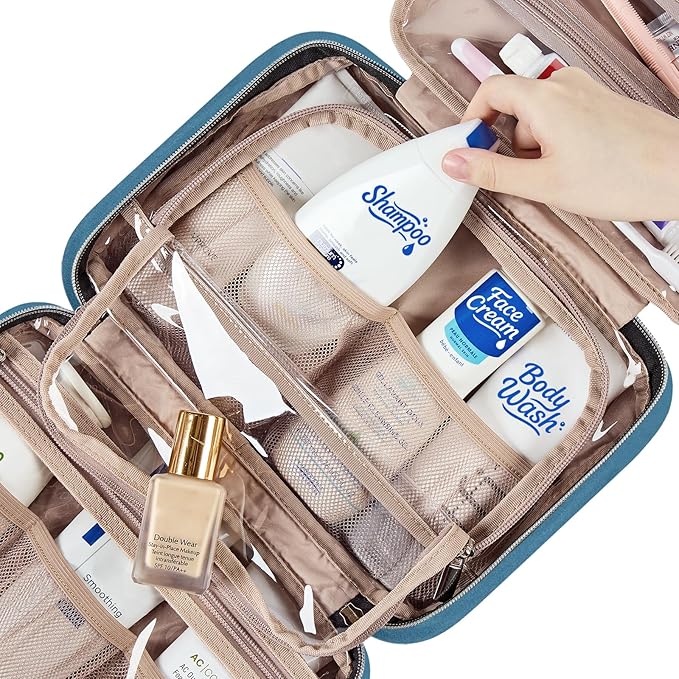 NISHEL Travel Toiletry Bag for women, Portable Hanging makeup Organizer