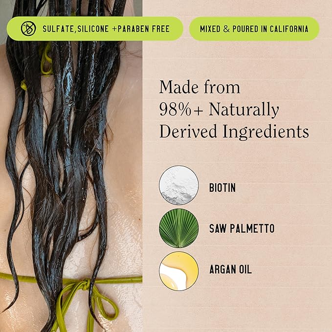 California Naturals Re:GRO Anti-Thinning Shampoo & Conditioner Set for Women, Biotin, Caffeine & Rosemary Oil, Hair Loss & Thinning Support, Sulfate Free, 20 fl oz