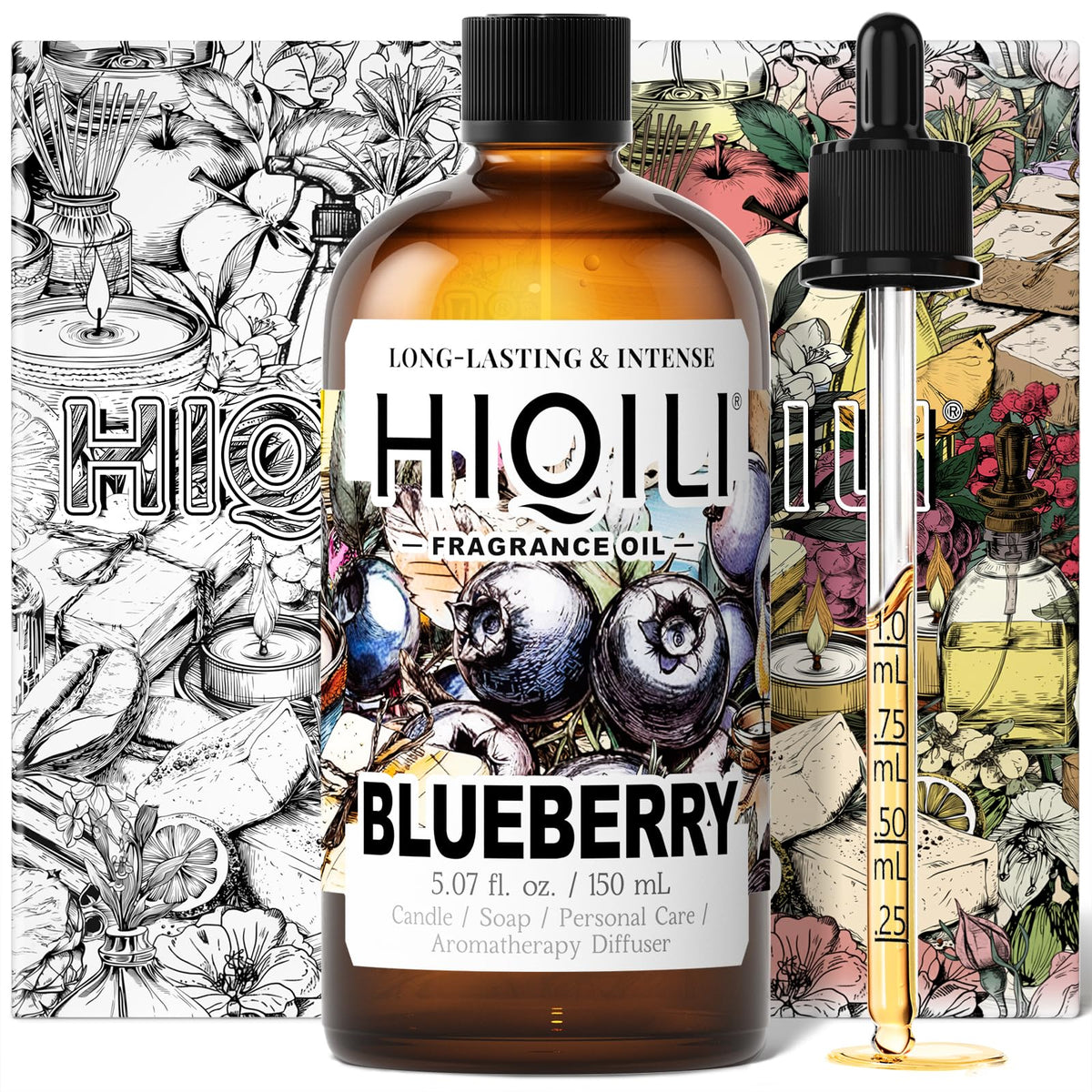 HIQILI Grape Fragrance Oil for Diffusers, Perfume & Room Spray - 5.07 Fl Oz