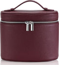 UUYUUY Makeup Bag Vanity Case Cosmetic Bag with Removable Divider Travel Toiletry Bag for Women Portable Make up Box Organizer, Burgundy