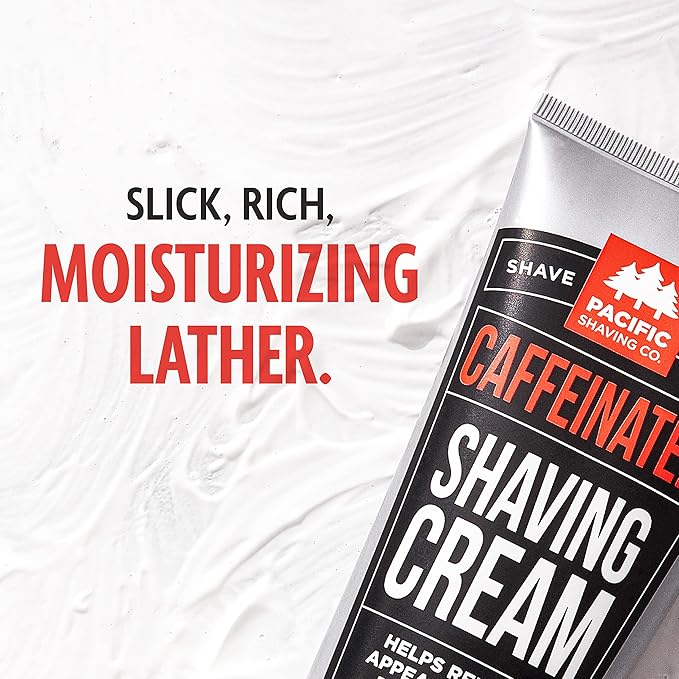 Pacific Shaving Company Men's Caffeinated Shaving Cream, 7 Oz (2 Pack)