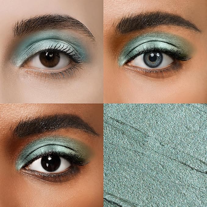Color Mirror Cream Waterproof Hypoallergenic Eyeshadow Stick, long wear Metallic Glitter Matte Eye Shadow Pencil With Makeup Brush, Eye Brightener, 58 Avocado Metallic