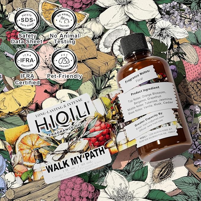 HIQILI Walk My Path Fragrance Oil for Diffuser, Candle & Soap Making
