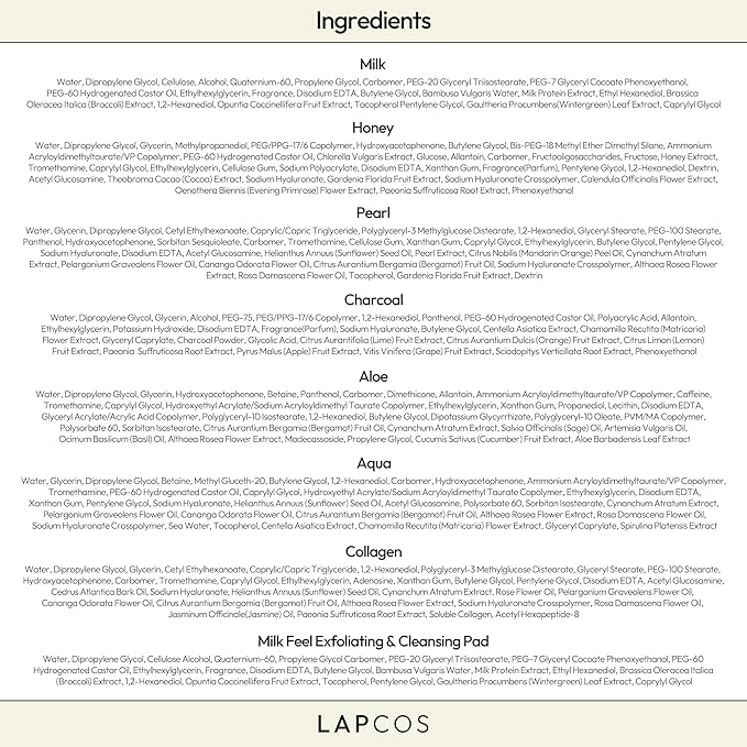 LAPCOS K Beauty Daily Sheet Face Mask Variety Pack 7+1 Version 1, Pack of 8