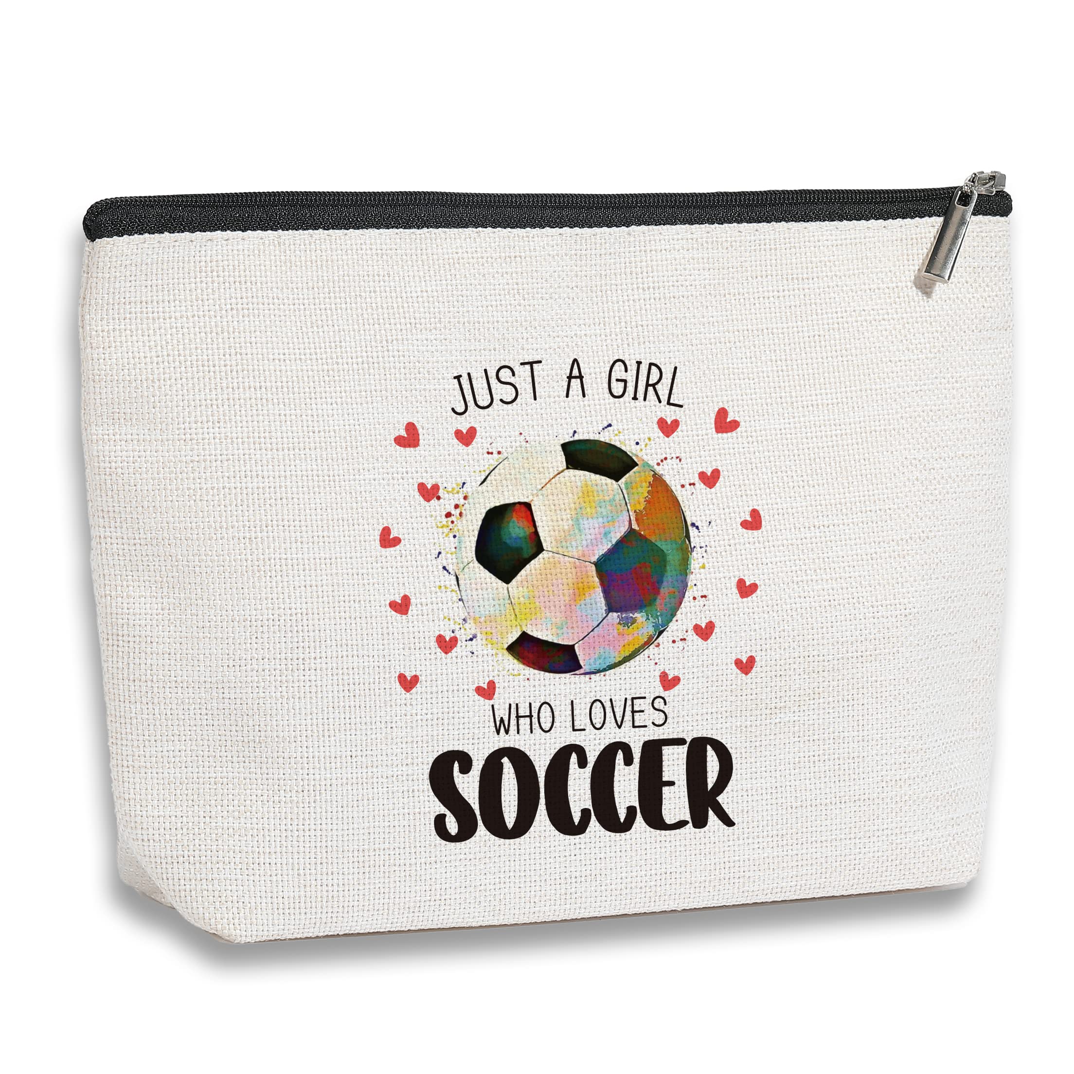 kdxpbpz Soccer Gifts Cosmetic Bag, Soccer Coach Gifts, Team Gift for Lovers Players Fans Birthday Gifts for Women Friend Sister BFF Bestie Her